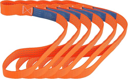 GEARCELL 6pcs Heavy Duty Soft Loops 450x38mm, Tie Down Loop 1500kg tensioning belts loop, tensioning belt 3300Lb for car motorcycle camping climbing suspension transport load lashing belt