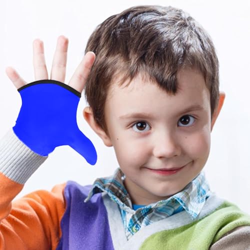 Image of 4pcs Thumb Sucking Guard Gloves Kids Anti Thumb Sucking Glove Chewy Compression Thumb Sucking Stop Nail Biting Finger Biting Glove for Kids Thumb Guard for Ages 5-12