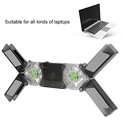 Base de enfriamiento portátil con 2 ventiladores LED miniatura 6