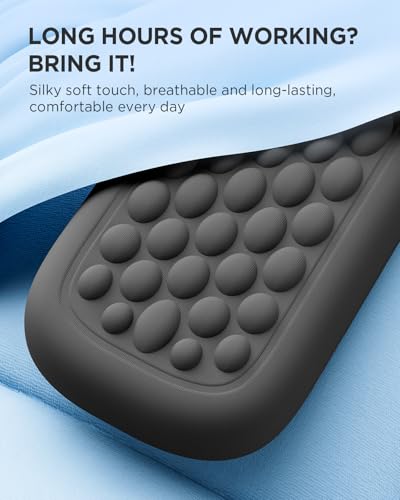 Lekvey Ergonomic Keyboard Wrist Rest, Silky Memory Foam with Massage Points Carpal Tunnel Support Wrist Pad for Office/Gaming, Typing Pain Relief, Black