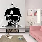 Decorazione Ocean Adesivo da parete Ship Pirata Salotto Vinile Ocean Waves Casa Murale mobile