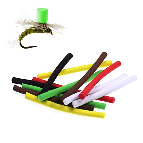 Image of GREATFISHING 18PC 6 Colors 3 Size Choice Terrestrial Fly Tying Parachute Post Foam Cylinder for Dry Fly Tying Stimulator Grass Hopper Beetle Spider Fly Tying Materials (18PC 5mm Combo)