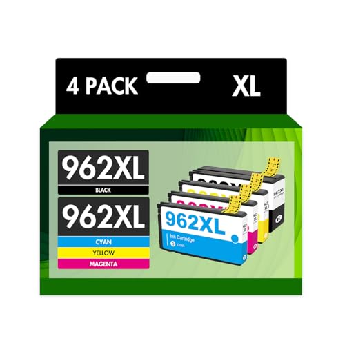 962XL Ink Cartridges Combo Pack: Replacement for HP Ink 962XL Black and 962 Color 962XL/962 OfficeJet Pro 9010 Series 9020 9015 9018 9025 9012 9014 9016 9019 9022 9026 9027 9028 9029 Printer