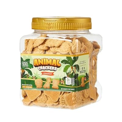 بسكويت ChocZero Animal Crackers، بنكهة القرفة، خالي من الغلوتين، منخفض الكربوهيدرات، بدون سكر مضاف، 12 أونصة (عبوة من 1)