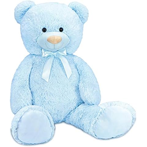 BRUBAKER XXL Teddy Bear 40 Inches (100 Cm) Light Blue Soft Toy Cuddly Toy Stuffed Animal Cover