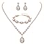 D-3 Pack Rose Gold Necklace Bracelet Earrings