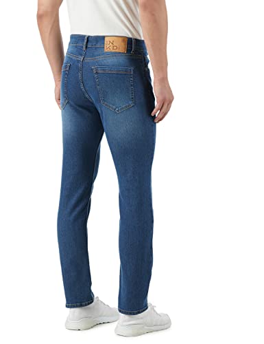 Image of INKD Men's Stretchable Regular Fit Contrast Stitch Jeans