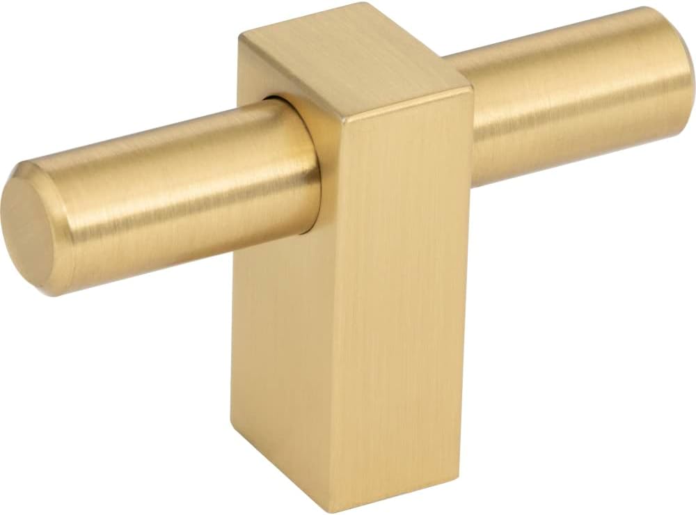 Jeffrey Alexander 2-3/8" Overall Length Matte Black with Polished Chrome Larkin T Knob