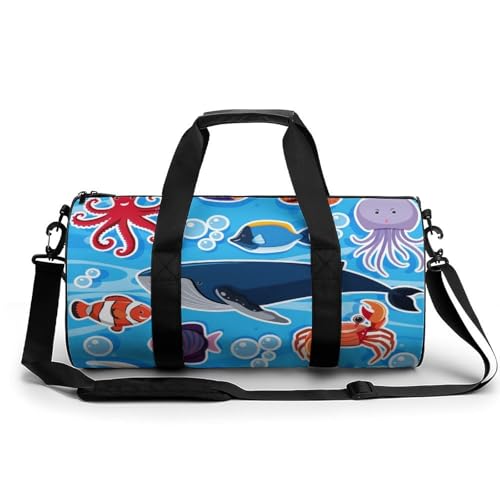 Duffel bag étanche pour randonnée sac polochon créatures de la mer 45cm