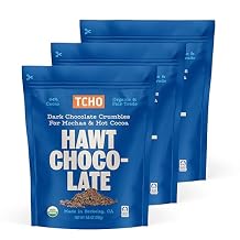 TCHO Hawt Chocolate Drinking Chocolate 3 Pack | 100% Plant Based, Vegan Friendly, Kosher, Non-GMO, Non-Dairy, No Artificial Sweeteners, Fair Trade Certified | Drink Mix Made With Real Chocolate Crumbles 6.8oz each