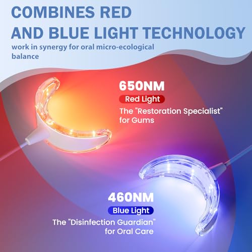 Red Light Therapy for Gums, Oral Care kit for LED Red & Blue Light, Helps Reduce Gum Inflammation and Gum Recession, Relieve Toothaches, and Teeth Whitening Accelerator Detail