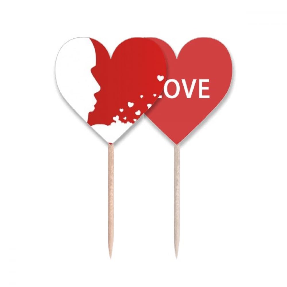 Cure-dents blanc avec motif cœur pour décoration de table Saint-Valentin