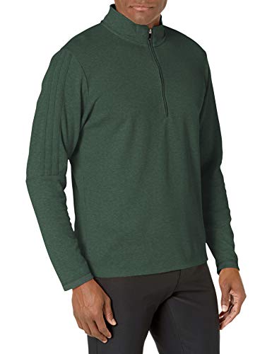 Pullover adidas Golf 3-Stripes Homme Vert Taille S avec Col Zippé