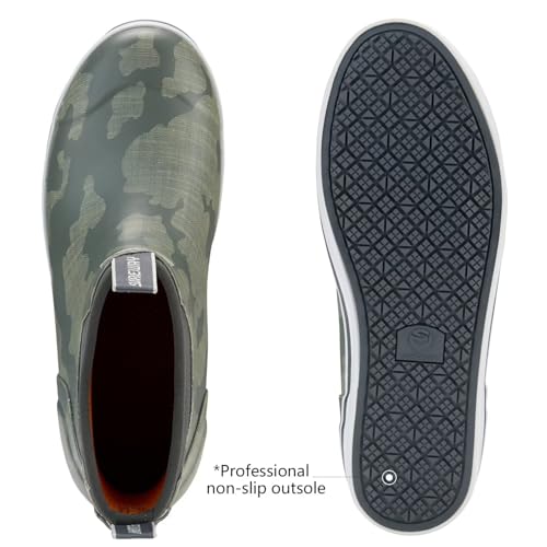 Image of SUREWAY Men's Deck Boots Professional Non-Slip Fishing & Ankle Boating Boot Waterproof Rain Boots, Lightweight Neoprene Rubber Deck Boots