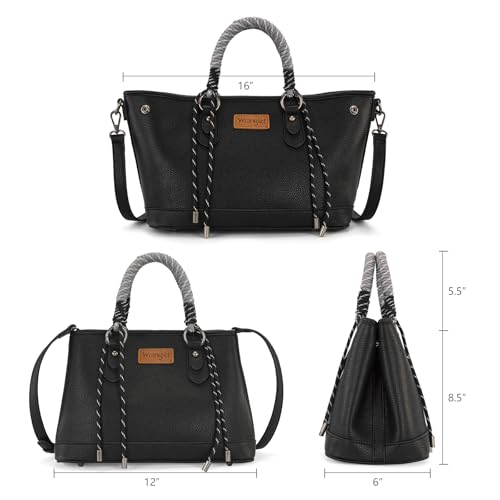 Wrangler Purses for Women Tote Bag Satchel Top Handle Shoulder Handbag Western Medium Large Designer Cute Bags for Ladies Gift Work Travel WG432-8300BK - image 4
