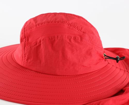 Image of Home Prefer UPF 50+ Mens Wide Brim Fishing Hat with Neck Flap Sun Hat for Men Women Sun Protection Cap