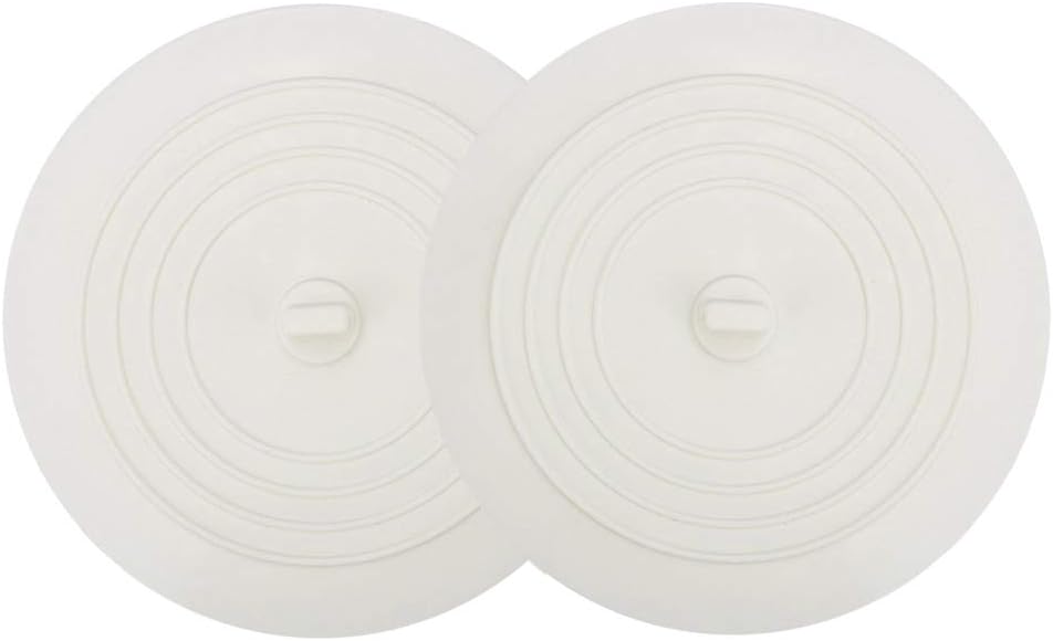 V-TOP Tub Stopper 2 Pack, 6 inches Large Silicone Drain Plug Hair Stopper Flat Suction Cover for Kitchen Bathroom and Laundry