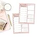 Pink Undated Weekly Family Calendar Planner Pad, Mom Monthly to Do List Desk Paper Notepad, Week Day Weekend Organizer, Personal Goal Habit Tracker, Kids School Work Productivity, 50 Tear Off Pages