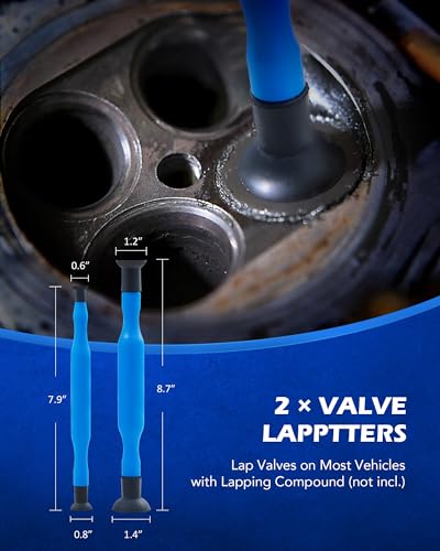 Image of OMT Valve Spring Compressor Tool Kit, Overhead Engine Valve Adjustment Tool | Valve Keeper Remover Installer Set with Valve Lapping Tools for Valve Retainer Stem Seal Removal Installation