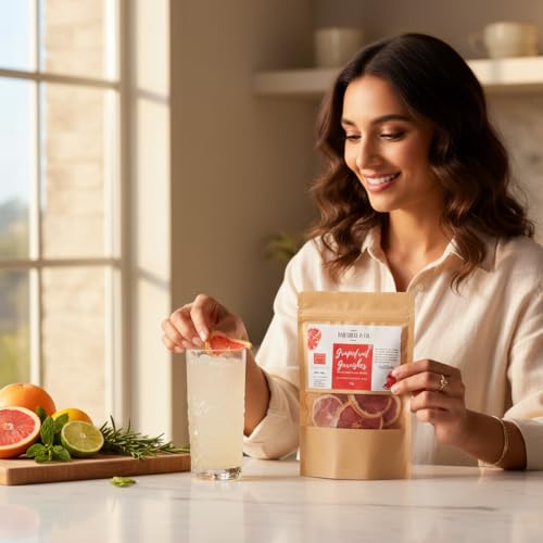 Image of Bab Louie & Co. Grapefruit Dehydrated Fruits Garnishes For Cocktail, Mocktail, Detox Water, Green Tea, Snacks, Air Dried, Gluten Free, Vegan, No Sugar, Natural, Zero Preservatives, 50 gm (Pack of 2)