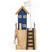 Logbuch-Verlag beach house maritime decorative figure harbour boat house decorative figure blue white bathroom decoration.
