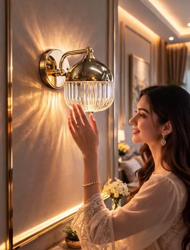 Image of 12 Watt Led Wall Light and Wall scones wall lamp for- Home, Kitchen, Bedside, Bedroom, Living Room, Office, Indoor, Bedside, Mirror Side, Diwali Lighting (Art Deco)