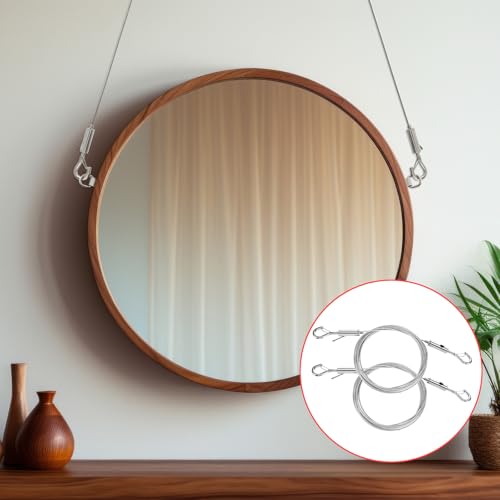 Image of Sibba 10pcs Adjustable Picture Hanging Wire Kit 9.8FT x 1.5mm Stainless Steel Heavy Duty Wire Rope with Hooks Cables Ropes for Hanging Mirrors, Billboards, Lamps, Flowerpot, Basket, Artwork (33lbs)