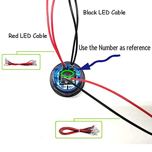 Arcity 1 Player Arcade LED Buttons and Joystick Kits Illuminated DIY Controller USB Encoder to PC Games 8 Ways Joystick Bat Top + 10 LED Push Buttons + Balltop for Windows Jamma MAME Raspberry Pi Red