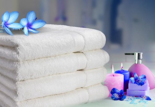 Luxus 6 Stück Handtuch Set Weiß - 2 Badetücher, 2 Handtücher, 2 Waschlappen, Plus 2 Bonus Waschlappen - 100% organische… – Bild 8