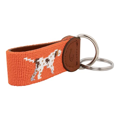 Image of Leather Hand-Stitched Needlepoint Key Fob or Key Chain