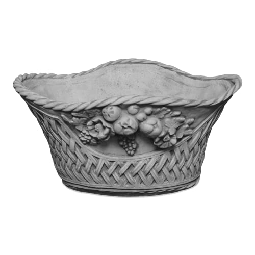 gartendekoparadies.de Korb als Pflanzschale Pflanzgefäß aus Steinguss, H....