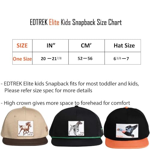 EDTREK Boné Elite Kids Snapback para meninos e meninas com aba reta, Mallard - Verde, One Size
