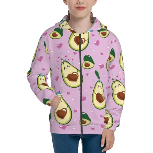Different Avocados Kids Pullover Hoodies Boys Zip Up Sweatshirts Girls Athletic Clothes with Pocket3