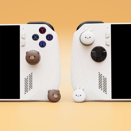 PlayVital Cute Thumb Grip Caps for ROG Ally, Accessories Silicone Joystick Caps Thumbsticks Grips for ROG Ally X 2024 - Chubby Bear & Smiley Bunny - 5