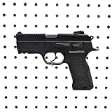 Hammy3DPrints Mount for SAR K2P - Pegboard/Skadis/etc. | Pistol Holder Storage Rack (Facing Left, Heavyweight Diamond Plate Steel)