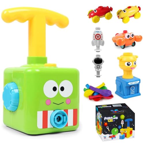 FainFun Voiture Propulsée par Ballon, Jouet de Voiture Ballon Inertia Ballon Voiture Jouet, Dynamique Inertie Voiture Ballon Gonflable, Enfants Inertia Ballon Voiture Jouet des Jouets Créatifs, Vert