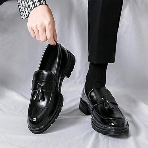 Men's Leather Slip-On Loafers Premium Round Toe Anti-Slip Formal Shoes Casual Business Office Work Shoes3