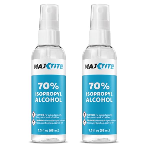 MaxTite 70% Isopropyl Alcohol - 2.3 fl oz Spray 2 Pack - Made in the USA