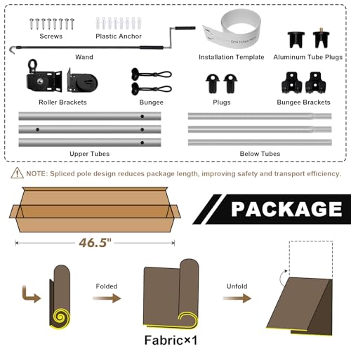 Image of Artpuch Patio Shades Roll Up Outdoor Roller Shade (10'Wx8'H), Cordless Exterior Roller Blinds Cloth for Porch Pergola Gazebo, Walnut