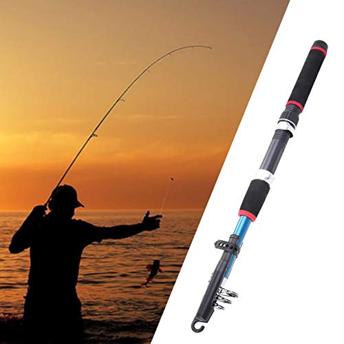 LIOOBO 1,8 metros vara de pesca universal de fibra de carbono vara de pesca telescópica marcha pesca