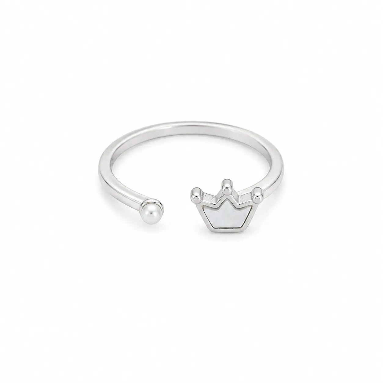 Mooncrown 925 Sterling Silver Rhodium Adjustable Toe Ring for Women | White Mother of Pearl Crown Motif Open Band Minimalist Foot Jewelry | Festive Vacation Gift for Girlfriend, Wife-picture-45