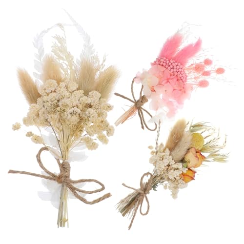 6 piezas de ramos mini de flores secas para decoración miniatura 1