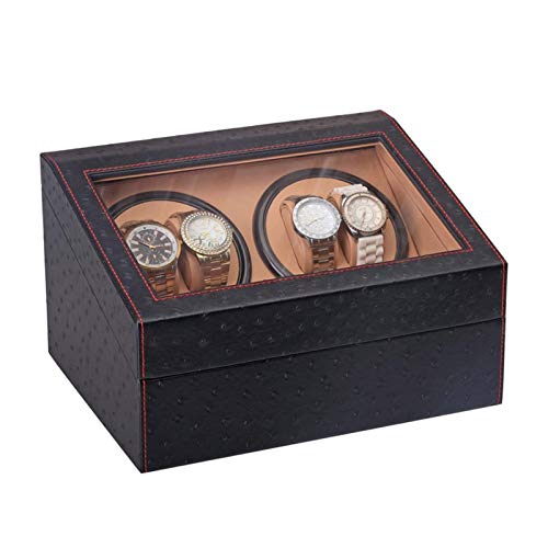 Watch Winder pour 4 montres et rangement de 6 boîtes noir