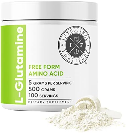 Intestinal Fortitude L-Glutamine Powder - Free Form L Glutamine Powder Supplement, Supports Gut Health & Digestive Wellness, Promotes Muscle & Immune Function, Unflavored, Non-GMO & Gluten-Free (500g)