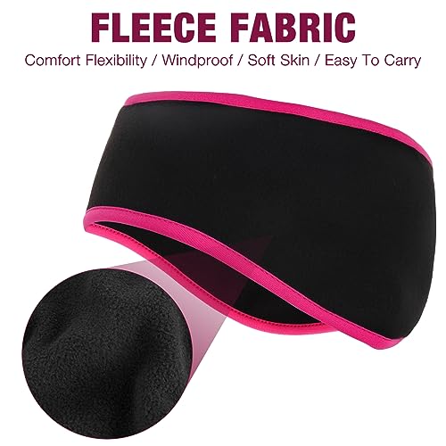 Image of Ear Warmers Headband, KOMAKE 2 Pack Earmuff Headband Fleece Earmuffs Running Headband Winter Ear Covers Moisture Wicking Sweatband Ski Sport Headband For Men & Women (Black+Gray)