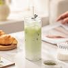 6 Sets Square Drinking Glasses With Lids – 17 Oz Old Fashioned Tumblers, Clear Glassware With Glass Straws For Cocktails, Coffee, Juice