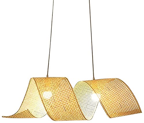 Tissage en spirale en osier luminaire suspendu rotin naturel E27