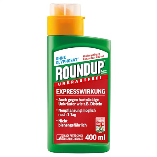 Roundup AC Unkrautvernichter Konzentrat, gegen Unkräuter, Gräser und Moos, Ohne Glyphosat, bis zu 500m², 400 ml