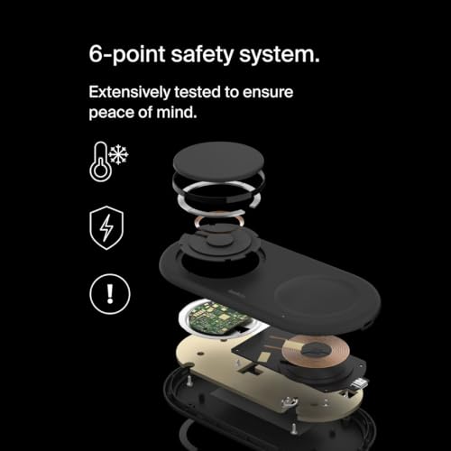Belkin WIZ022qcBK 3 in 1 Wireless Charger, Qi2 Certified, Compatible with MagSafe iPhone 17, 16-12, Smartphones (Up to 15W Fast Charging), AirPods/Wireless Charging Compatible Earphones (5W Charging - Image 5