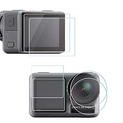 Skyreat 2-Pack Screen Protector Compatible with DJI Osmo Action,9H Hardness Anti-Scratch Tempered Glass for Osmo Action Accessories